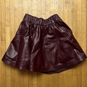 H&M Burgundy Mini Leather Skirt